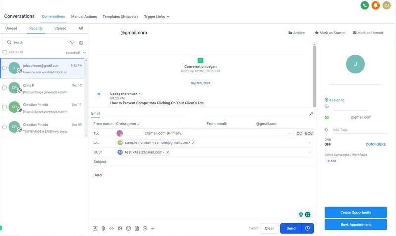 Conversation CC and BCC