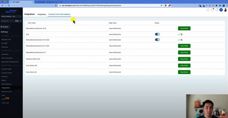 Facebook Form Fields