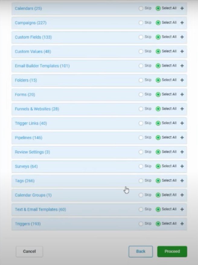 Items to Add to Snapshot