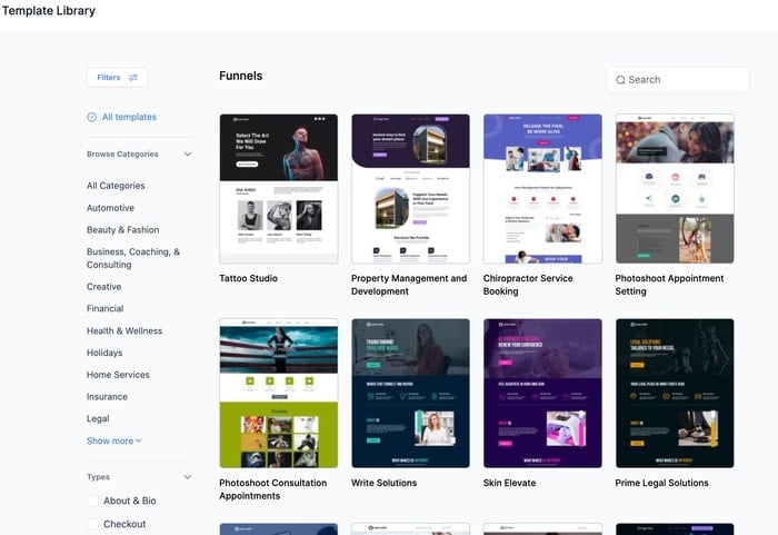 Megavision Funnel Templates
