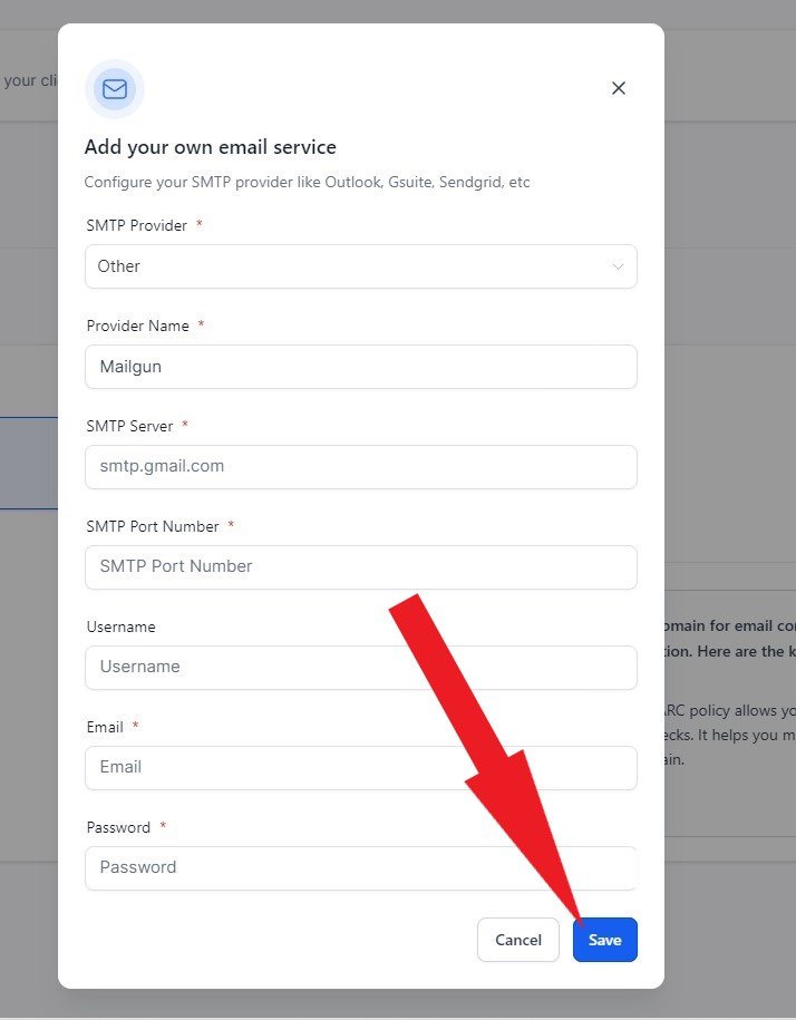 Add your own email service