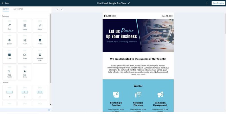 First Email Sample for Client