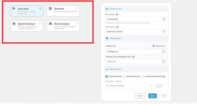 Schedule Batch Options
