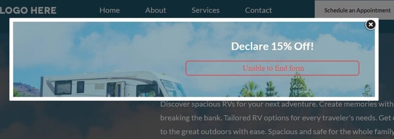 Pop Up Form