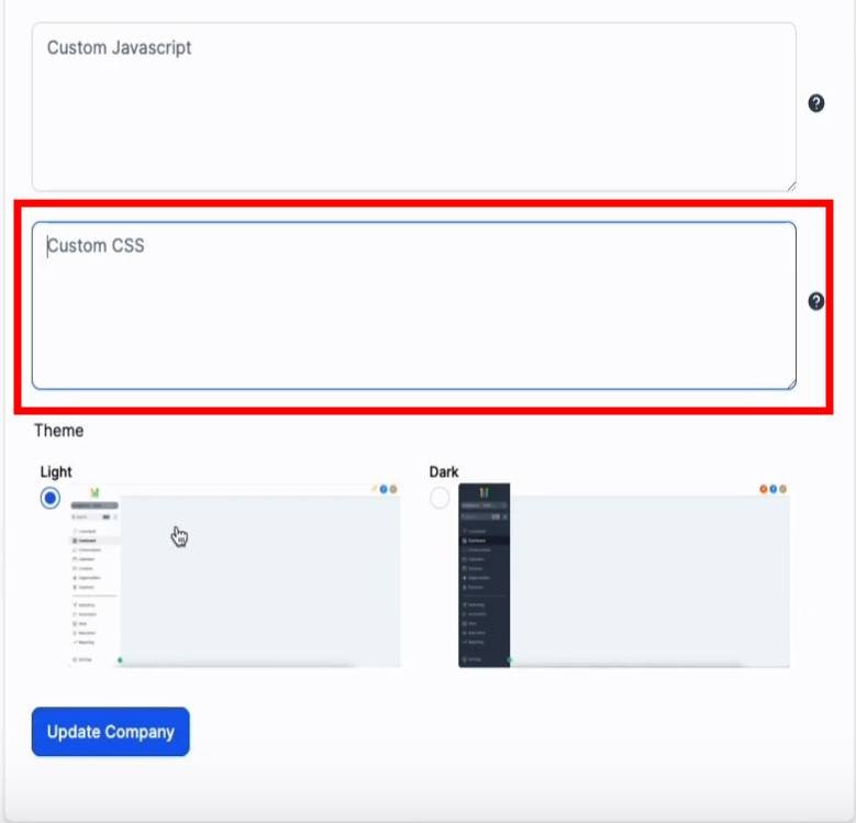 Dashboard Custom CSS