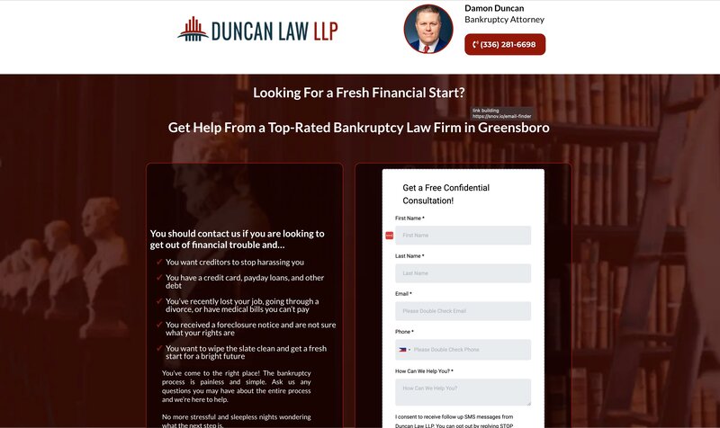 Duncan Law Homepage Example