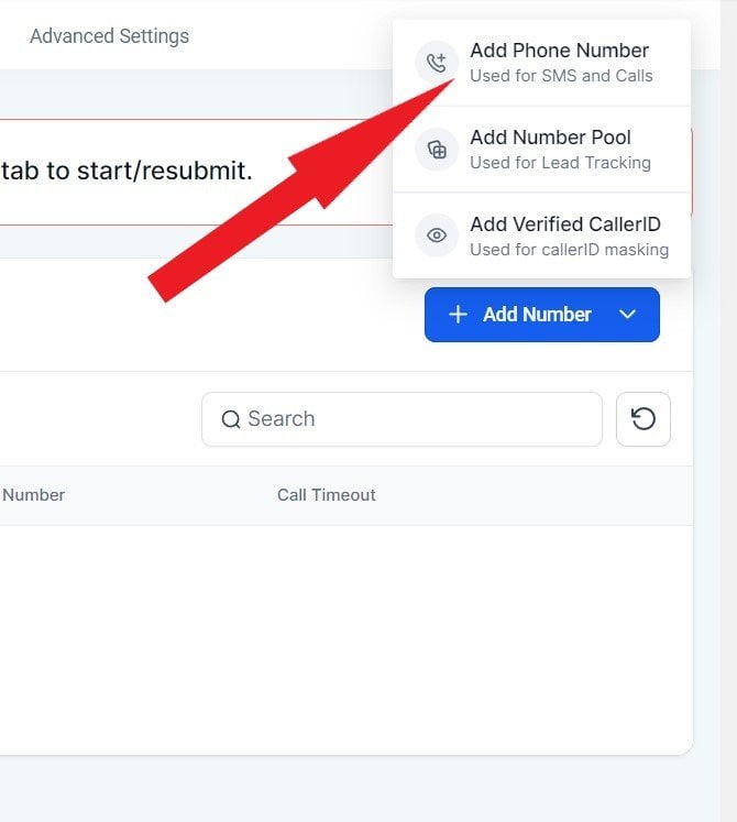 Add Phone Number to Dashboard