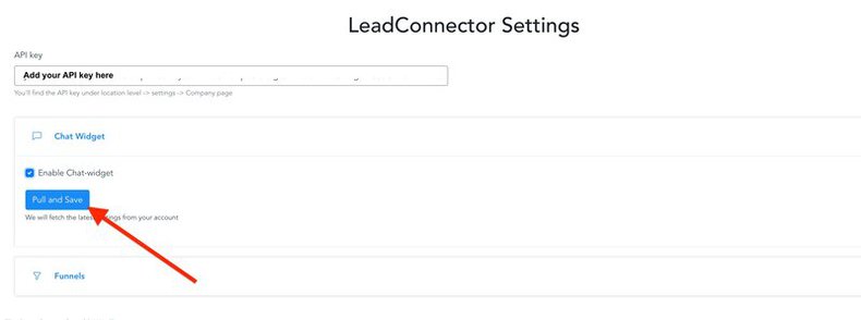 Lead Connector Settings