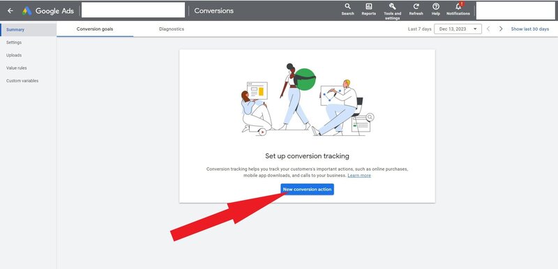 Google Ads New Converion Action