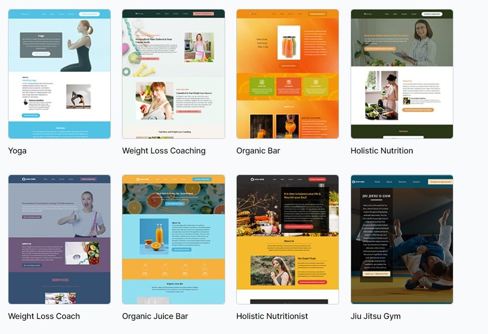 Health and Wellness Website Templates