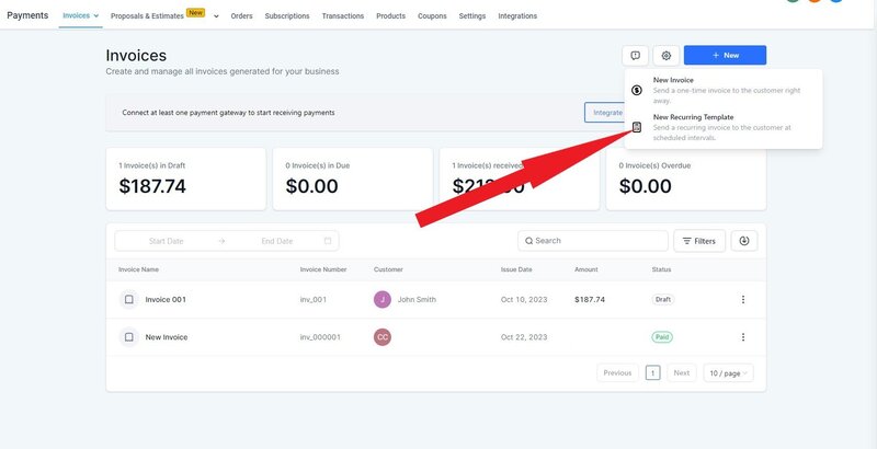Create Recurring Billing in your Invoicing System
