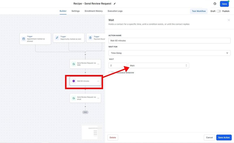 Send Review Request and Save