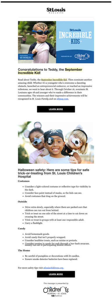 STL Incredible Kid Email